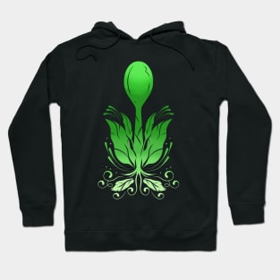 Spoon Growing Out Of Veggies, Go Vegan Hoodie